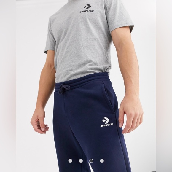 Converse Mens Blue athletic Jogger Sweatpants Size XS Embroidered Logo - Picture 2 of 7